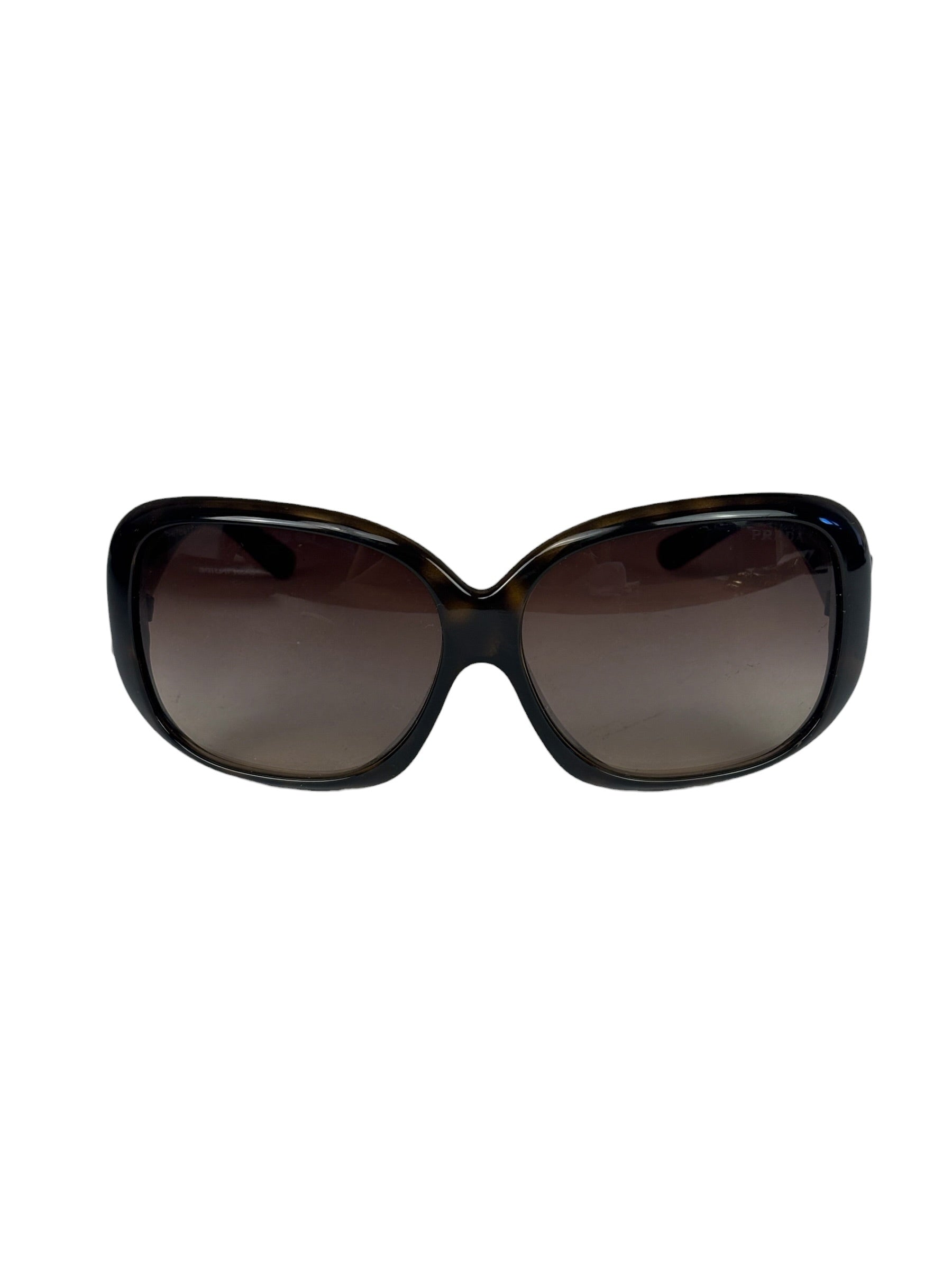 Prada SPR25N Brown Tortoiseshell Acetate Oversized Sunglasses