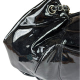 Chanel Black Patent Leather Camellia Petals Shoulder Bag 2010