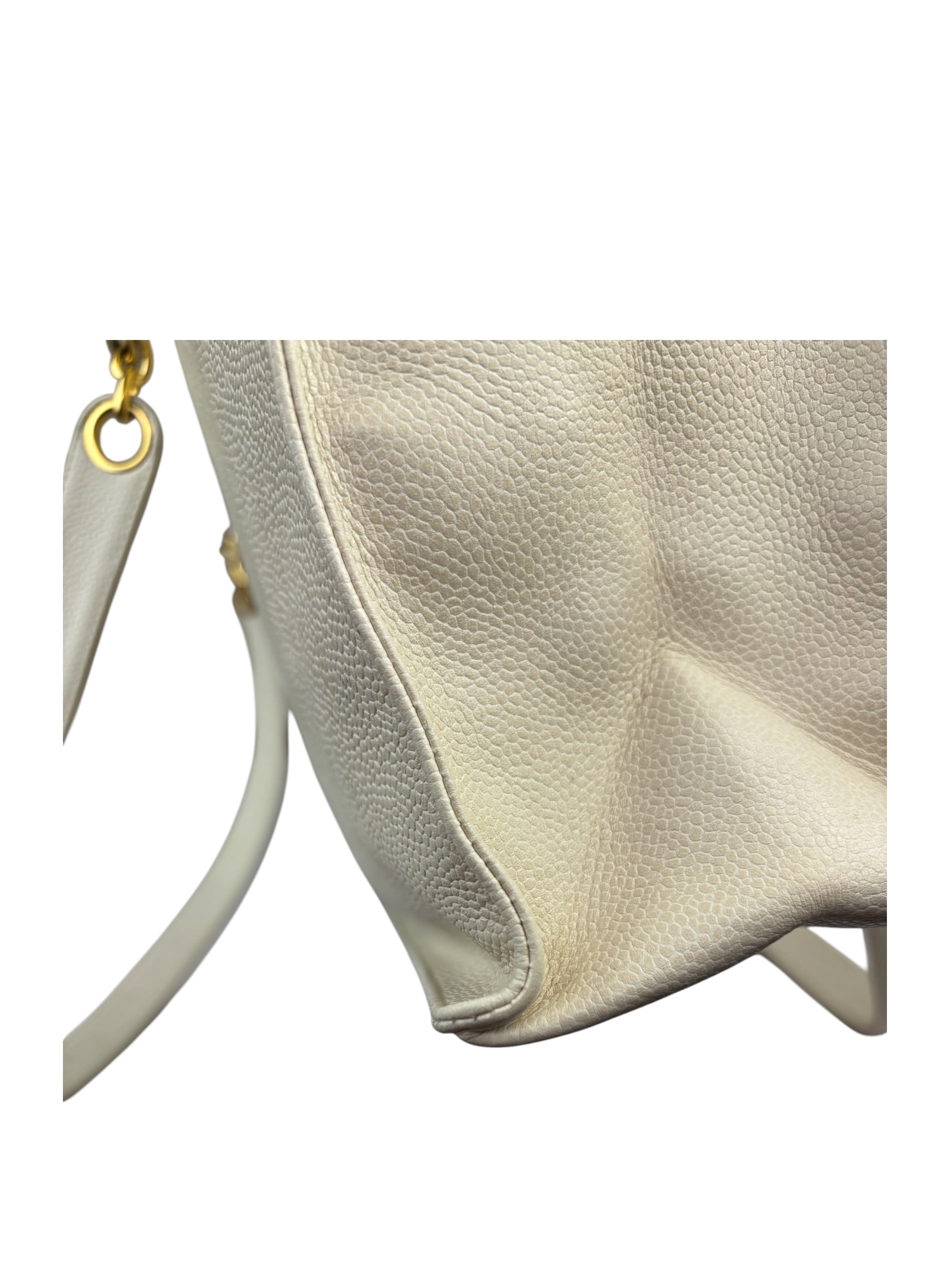 Chanel Vintage Beige Leather Timeless Tote 1996