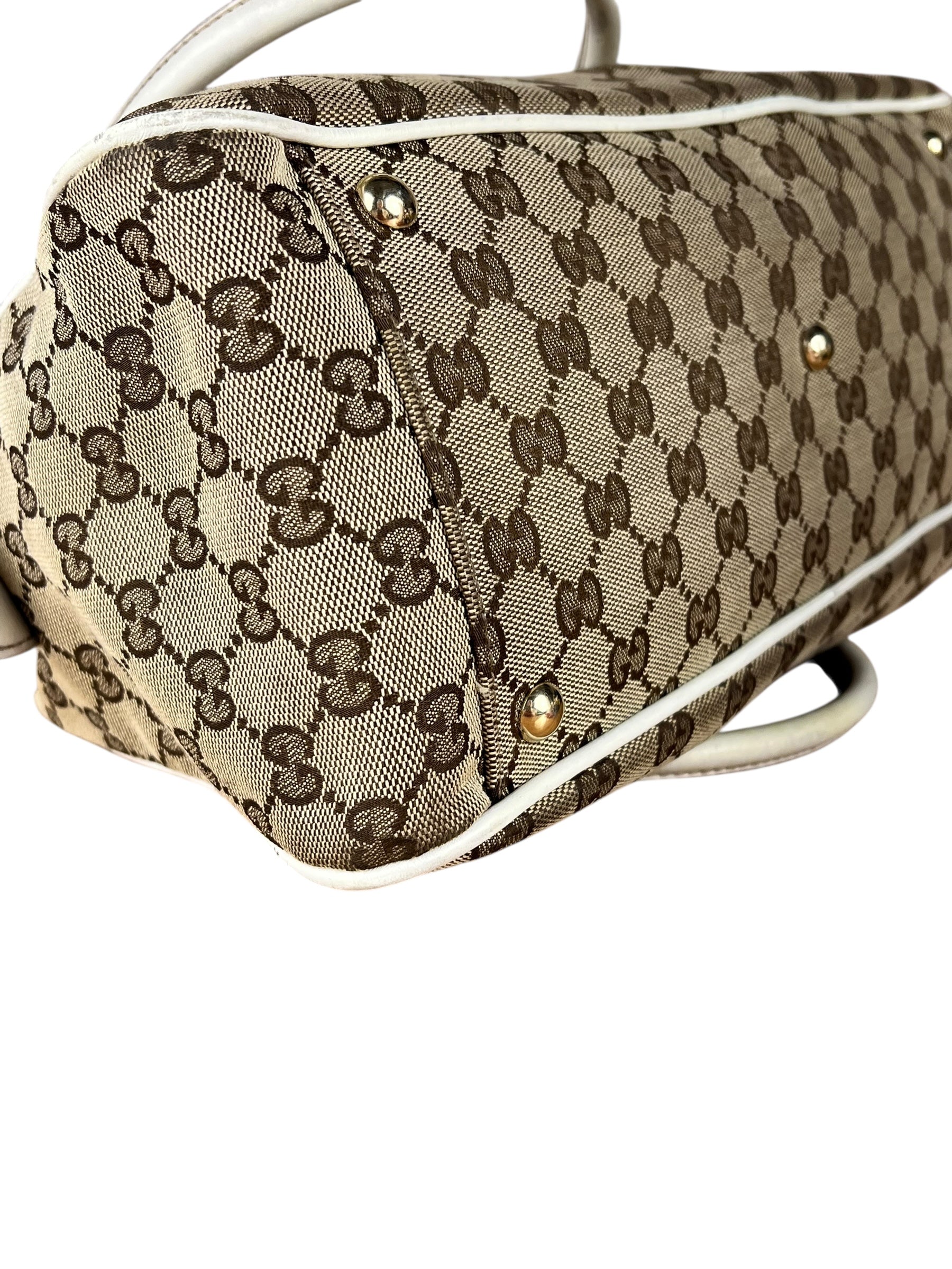 Gucci GG Canvas Trophy Boston Bag