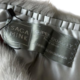 Saga Mink Vintage Grey Fur Tailed Shawl