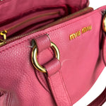 Miu Miu Pink Leather 2Way Tote Bag