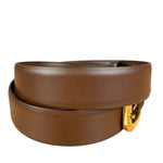 Celine Brown Leather Gold Buckle Belt