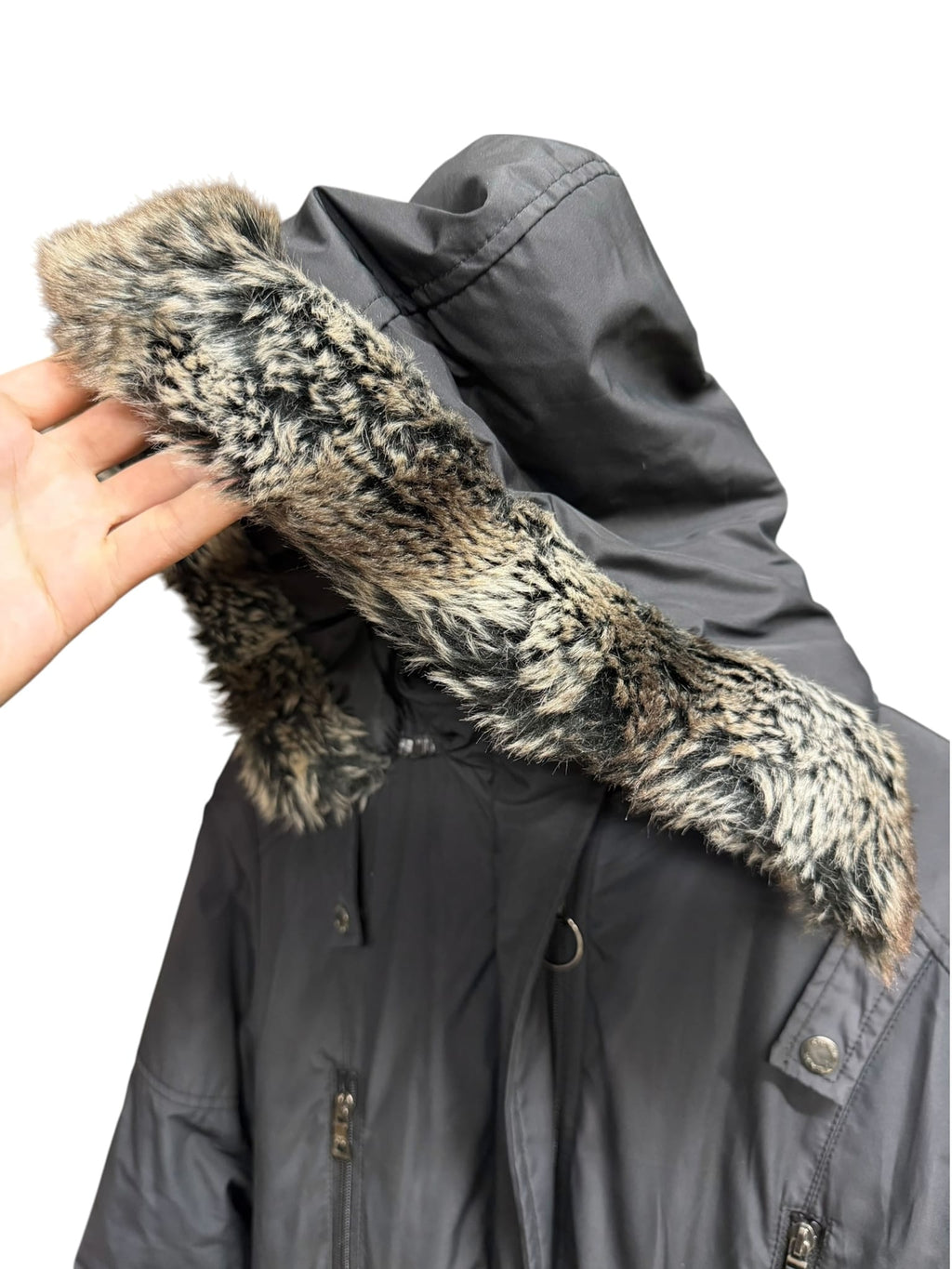 Vintage Prada Nylon Faux Fur Parka Jacket