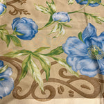 Christian Dior Beige/Blue Floral Silk Scarf