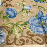 Christian Dior Beige/Blue Floral Silk Scarf