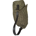 Fendi Brown Leather Trim Zucca Mamma Baguette