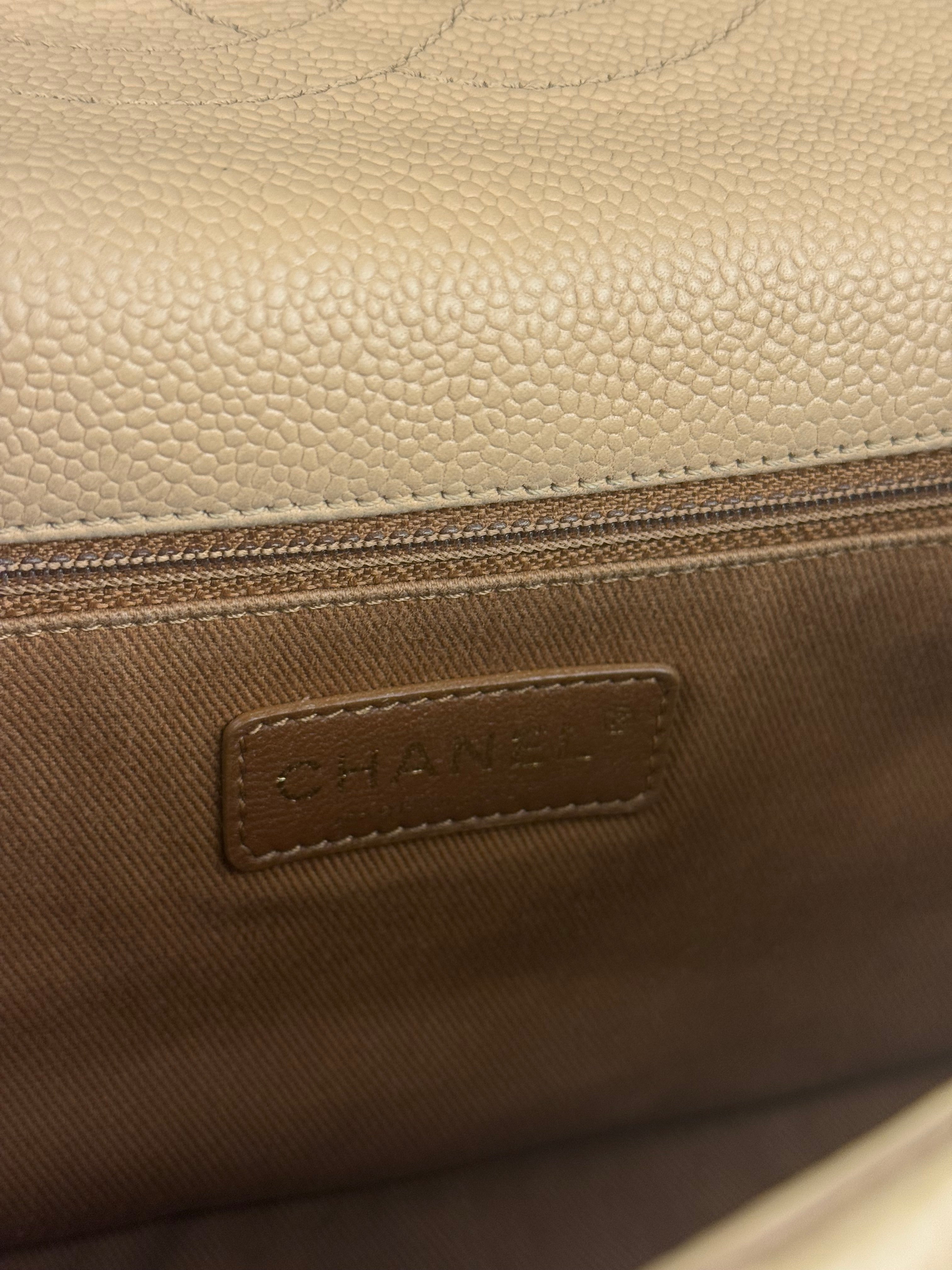 Chanel 2012 Diamond Chain Beige Single Flap