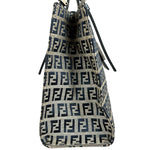Fendi FF Buckle Navy Zucca Tote Handbag