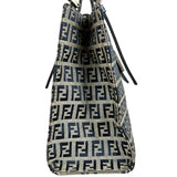 Fendi FF Buckle Navy Zucca Tote Handbag
