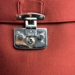 Gucci Burgundy Satin Bamboo Top Handle Bag