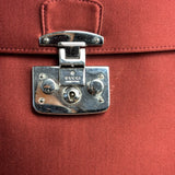 Gucci Burgundy Satin Bamboo Top Handle Bag