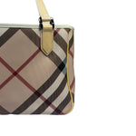 Burberry Beige Nova Check Canvas Patent Leather Tote Bag
