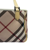 Burberry Beige Nova Check Canvas Patent Leather Tote Bag