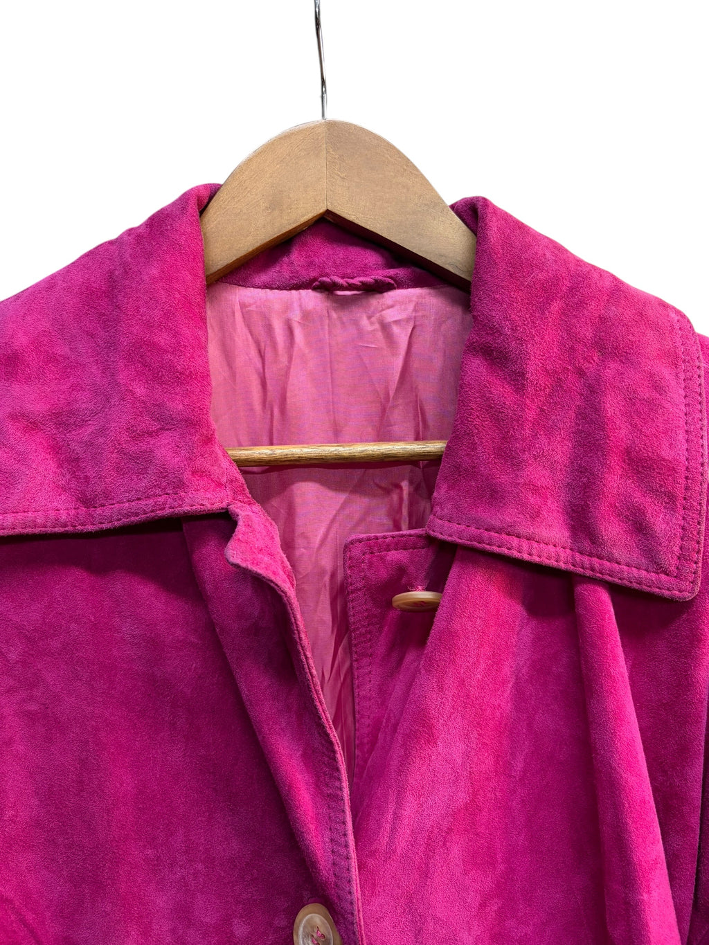 Valentino Magenta Suede Long Coat