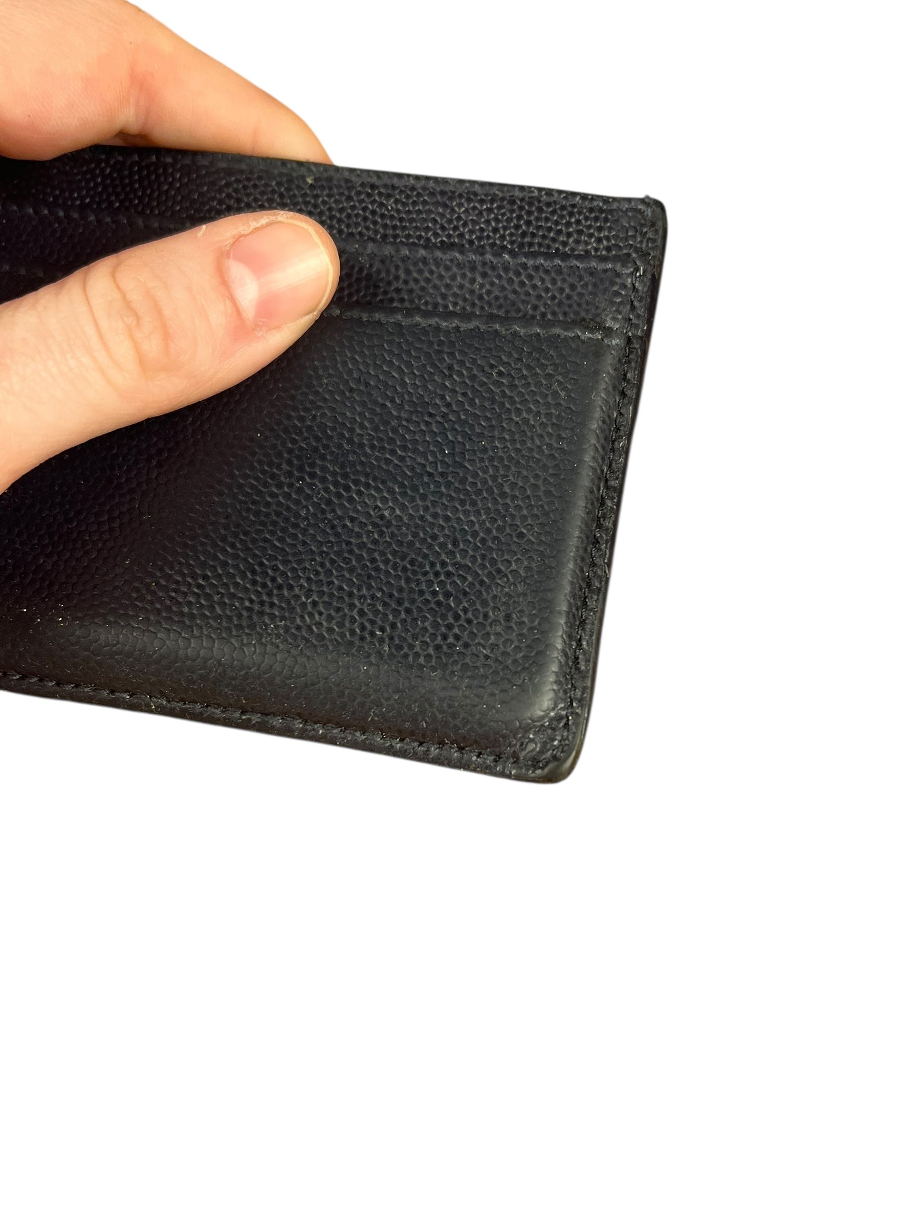 Yves Saint Laurent Leather Cardholder Navy Blue