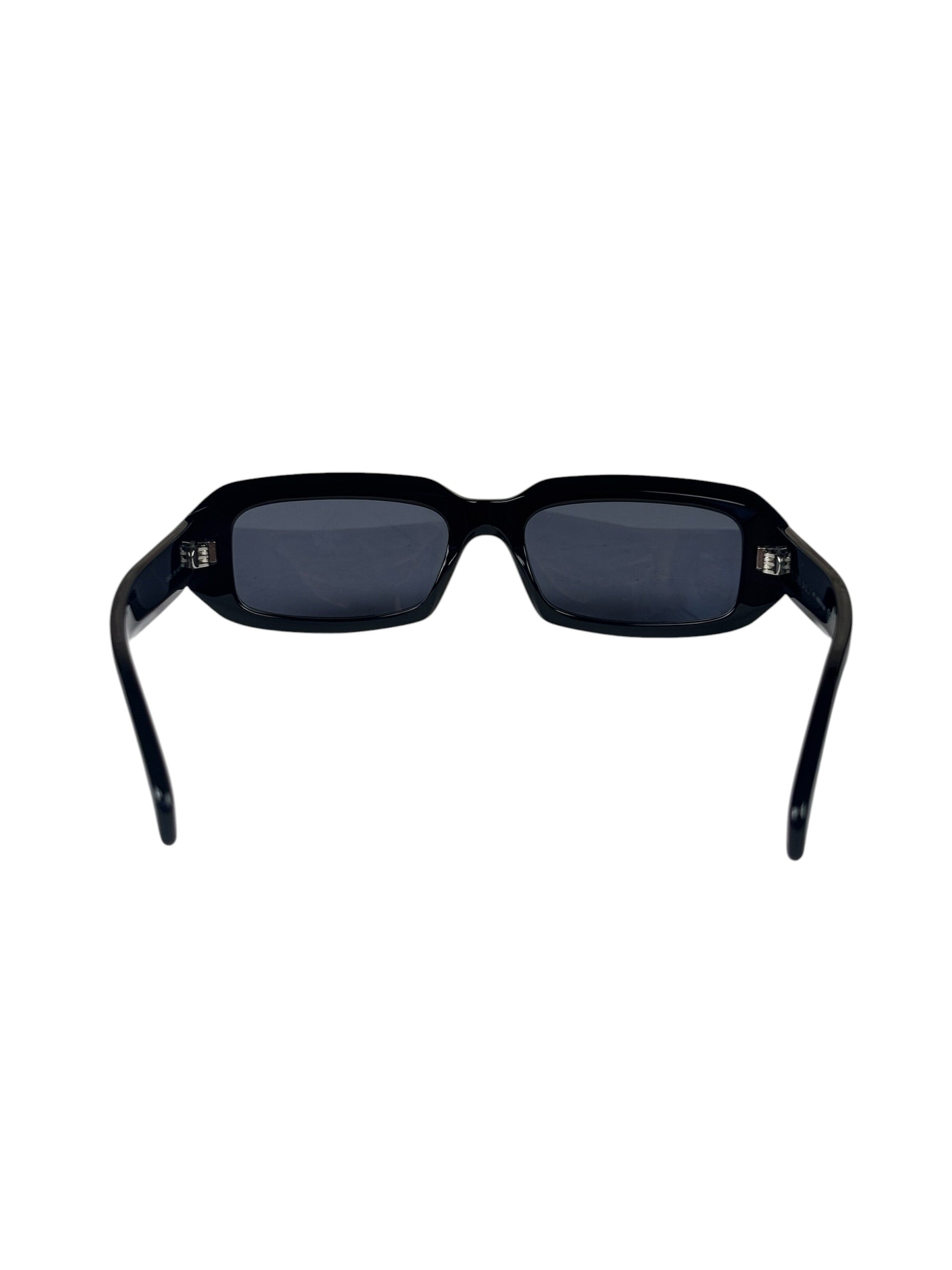 Celine Glossy Black Triomphe Rectangular Sunglasses