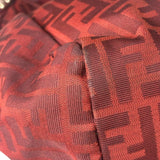 Fendi Red Leather Trim Zucca Chef Tote