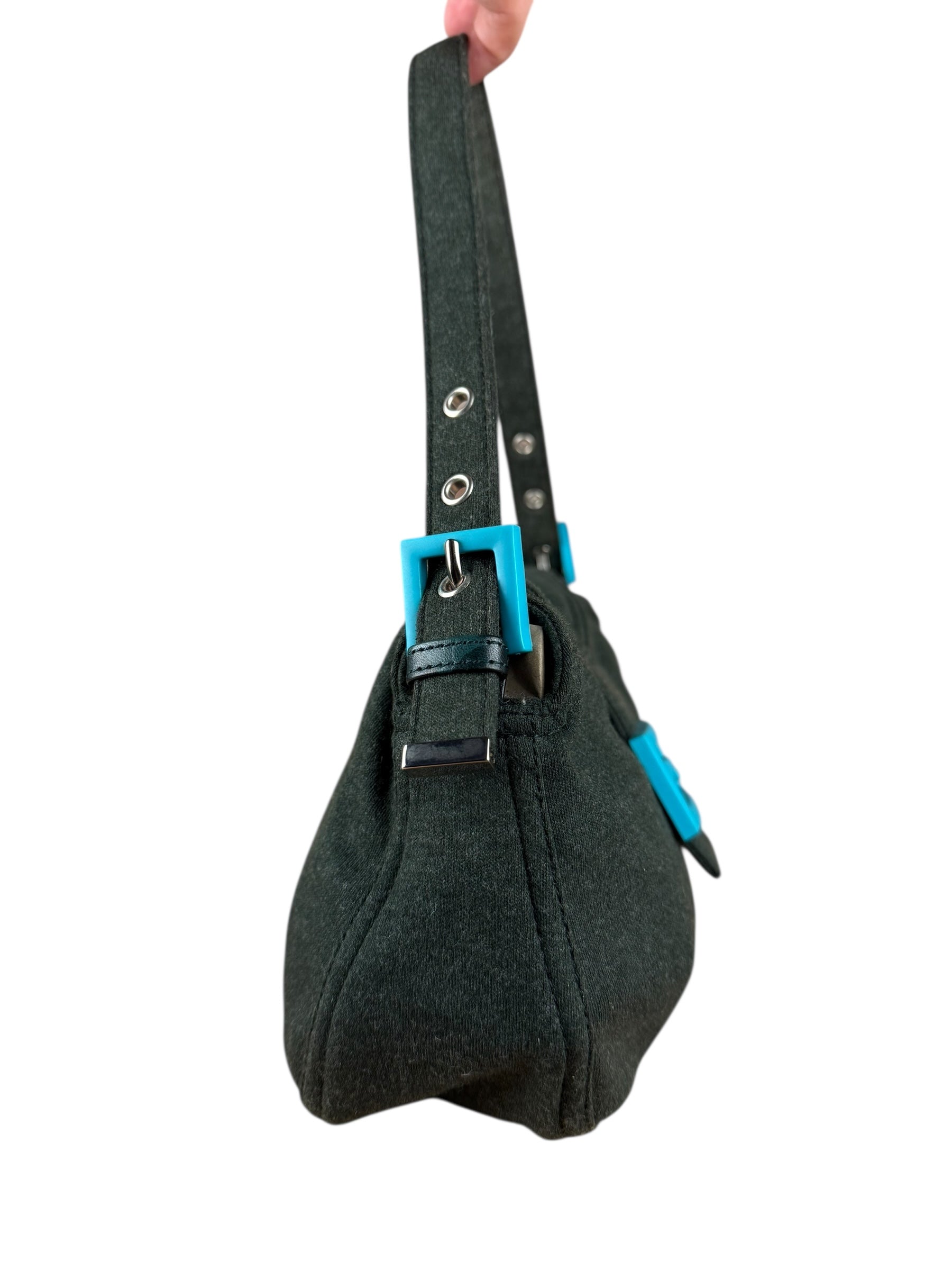 Fendi Green Jersey Cotton Baguette