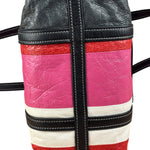 Balenciaga Multi-Color Vertical Stripe Bazar Shopper Two-Way Bag