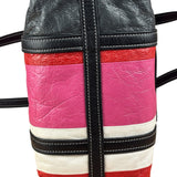 Balenciaga Multi-Color Vertical Stripe Bazar Shopper Two-Way Bag