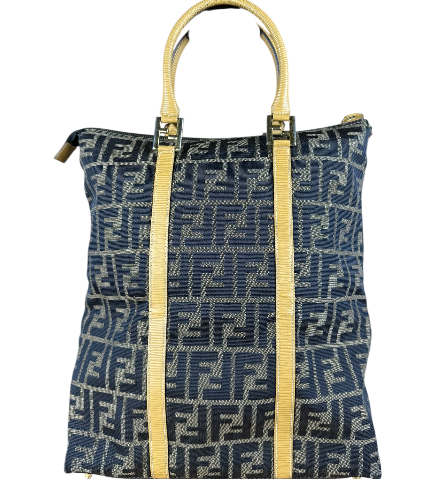 Fendi FF Canvas Top Handle Zip Tote