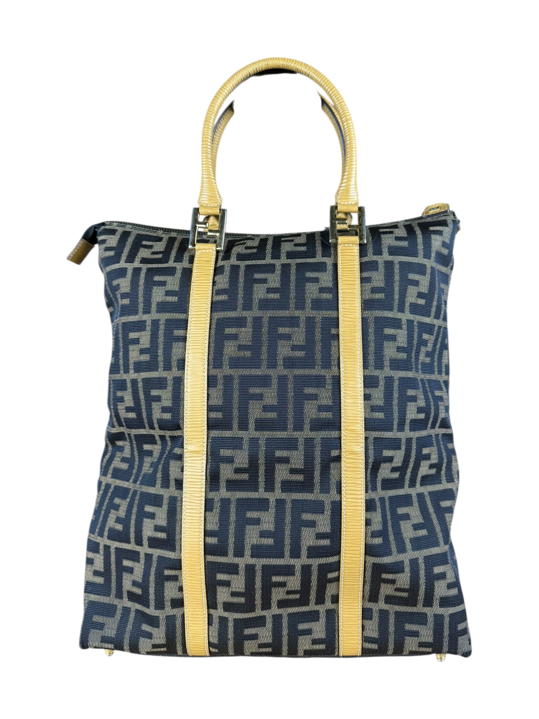 Fendi FF Canvas Top Handle Zip Tote