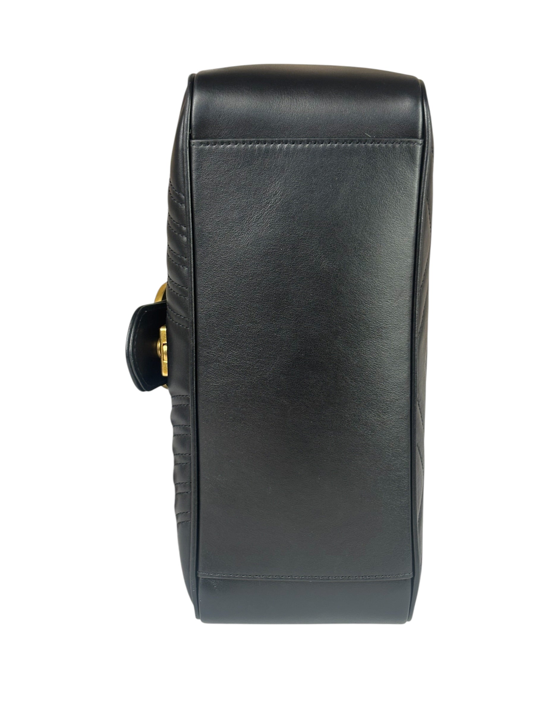 Gucci Black Leather Marmont Medium Shoulder Bag