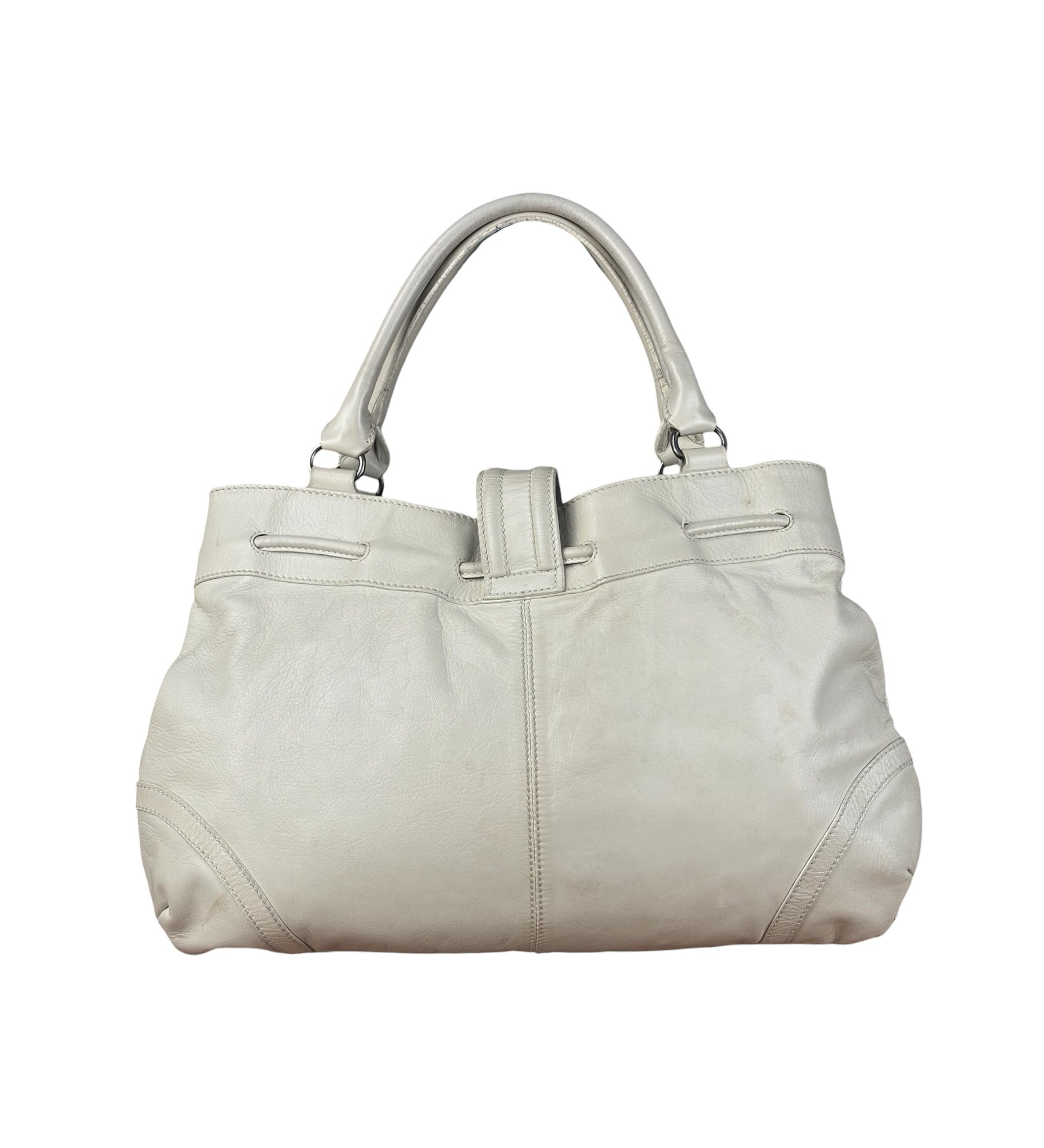 Balenciaga Vintage Ivory Leather Shoulder Tote