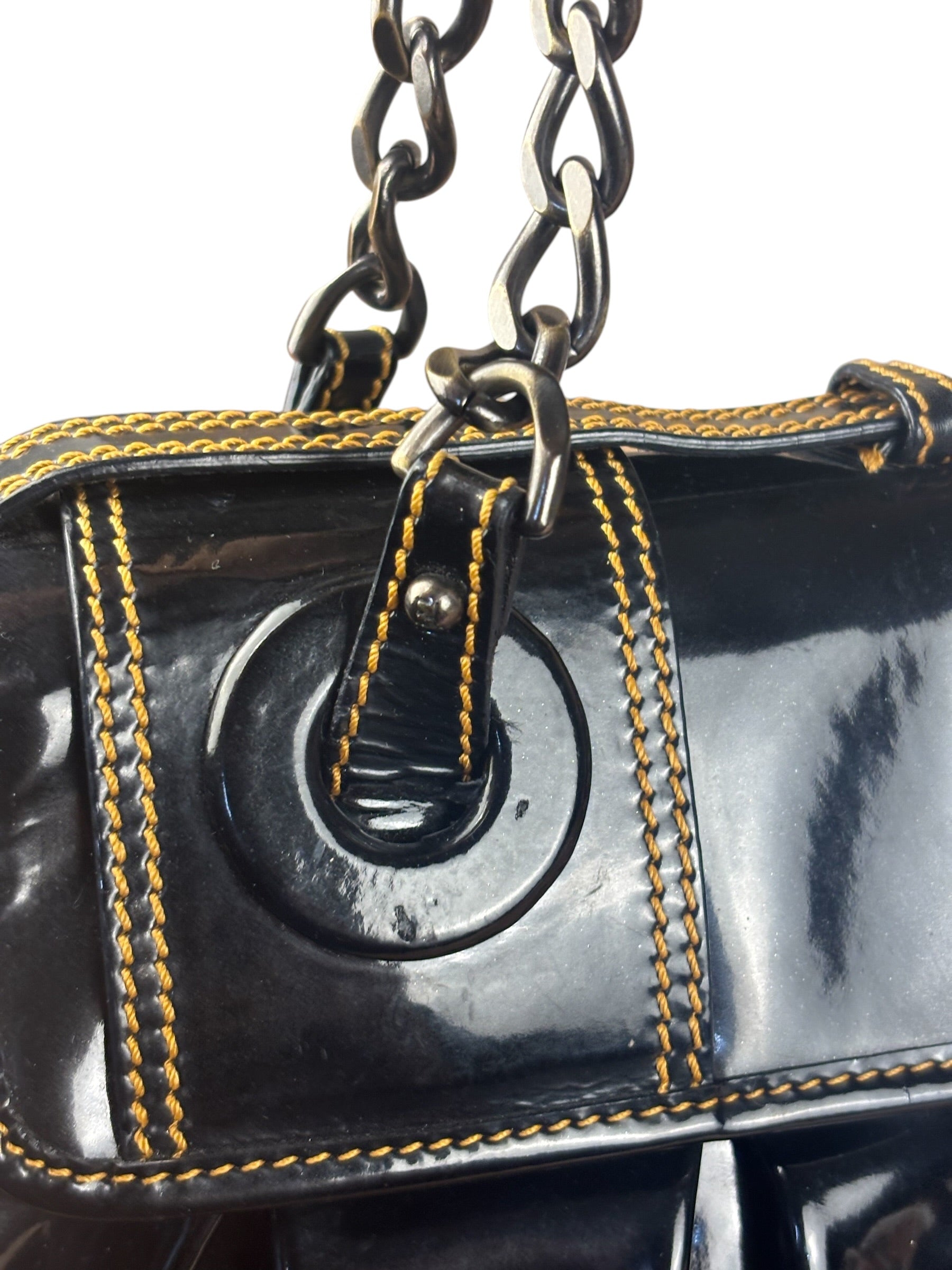 Fendi Black Patent Leather Shoulder Bag B