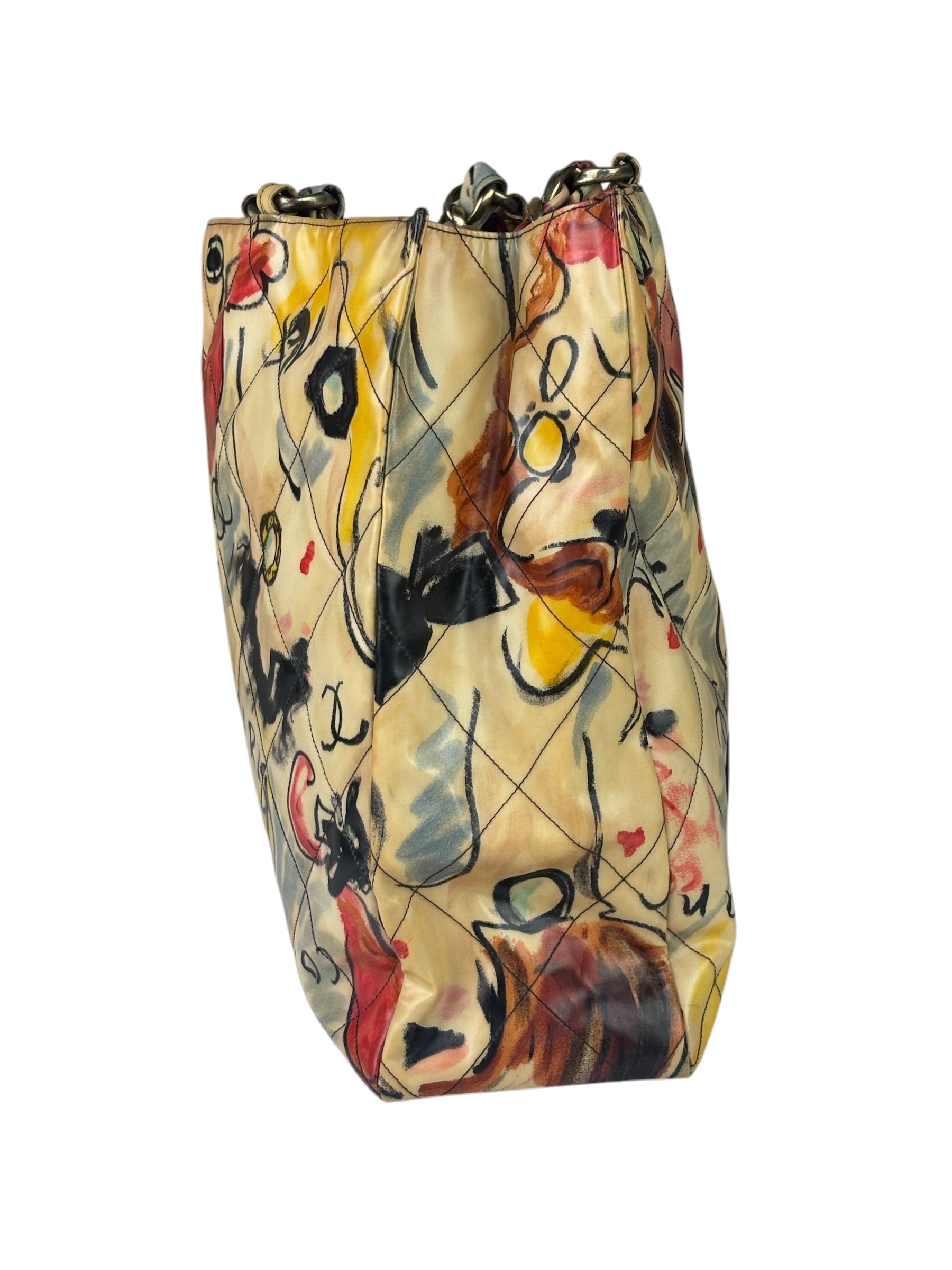 Chanel Multicolor Graffiti Coated Canvas Tote