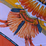 Hermes Points Twill Orange Brazil Scarf