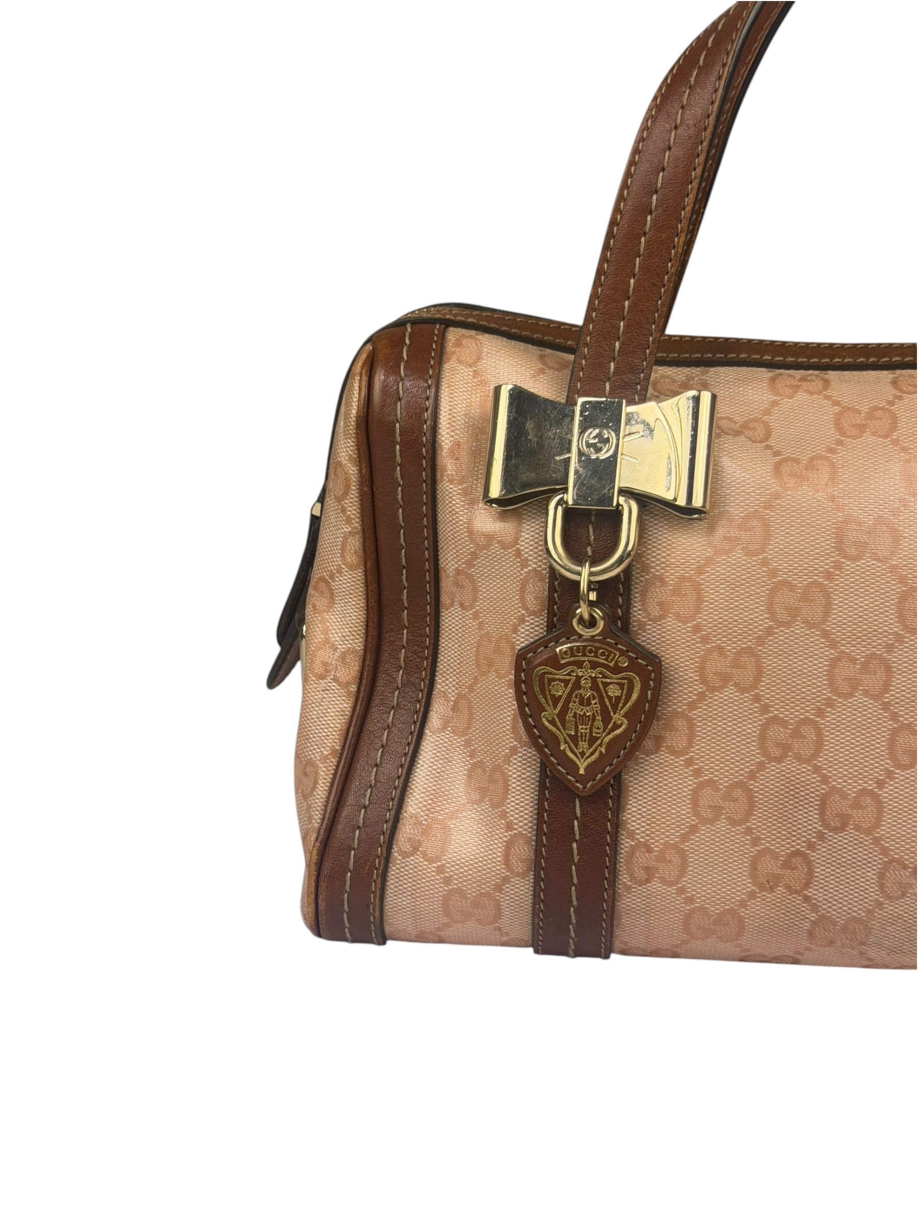 Gucci Pink GG Crystal Duchessa Boston Bag