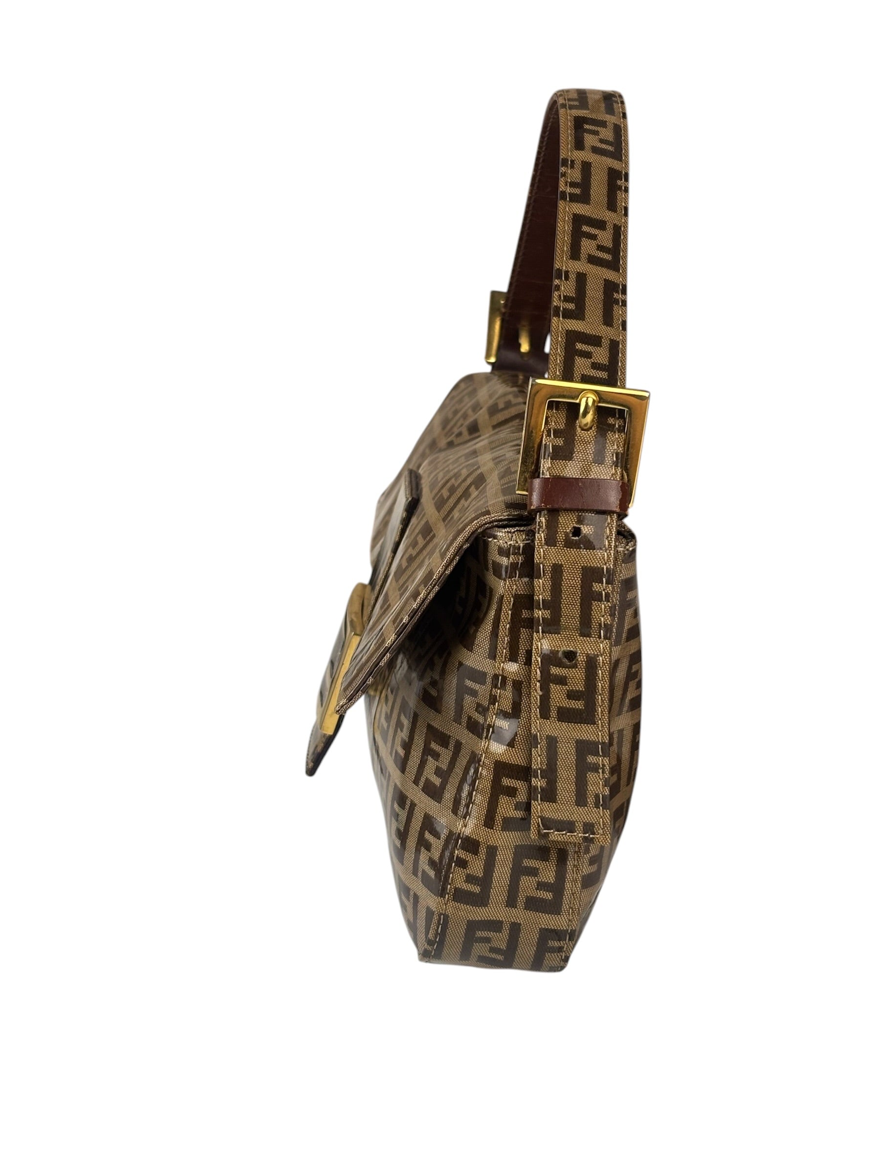 Fendi Brown PVC Zucca Baguette