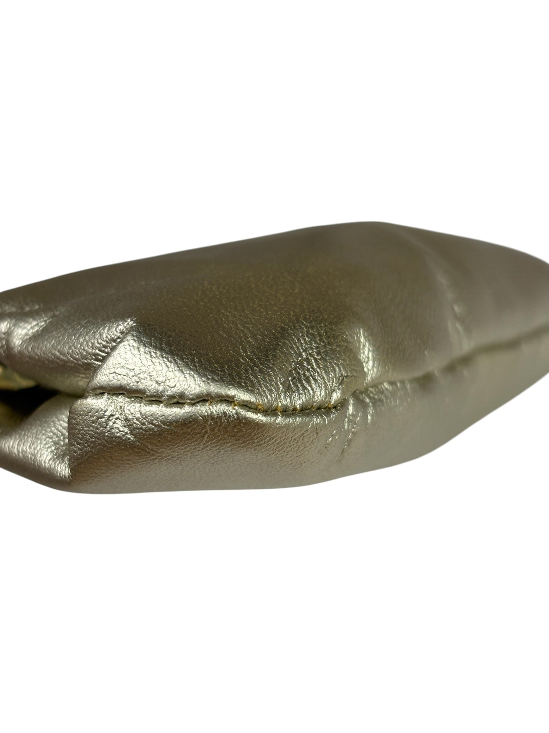 Chloe Metallic Gold Leather Frame Clutch