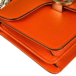 Gucci Orange Leather G Dollar Interlocking Small Shoulder Bag