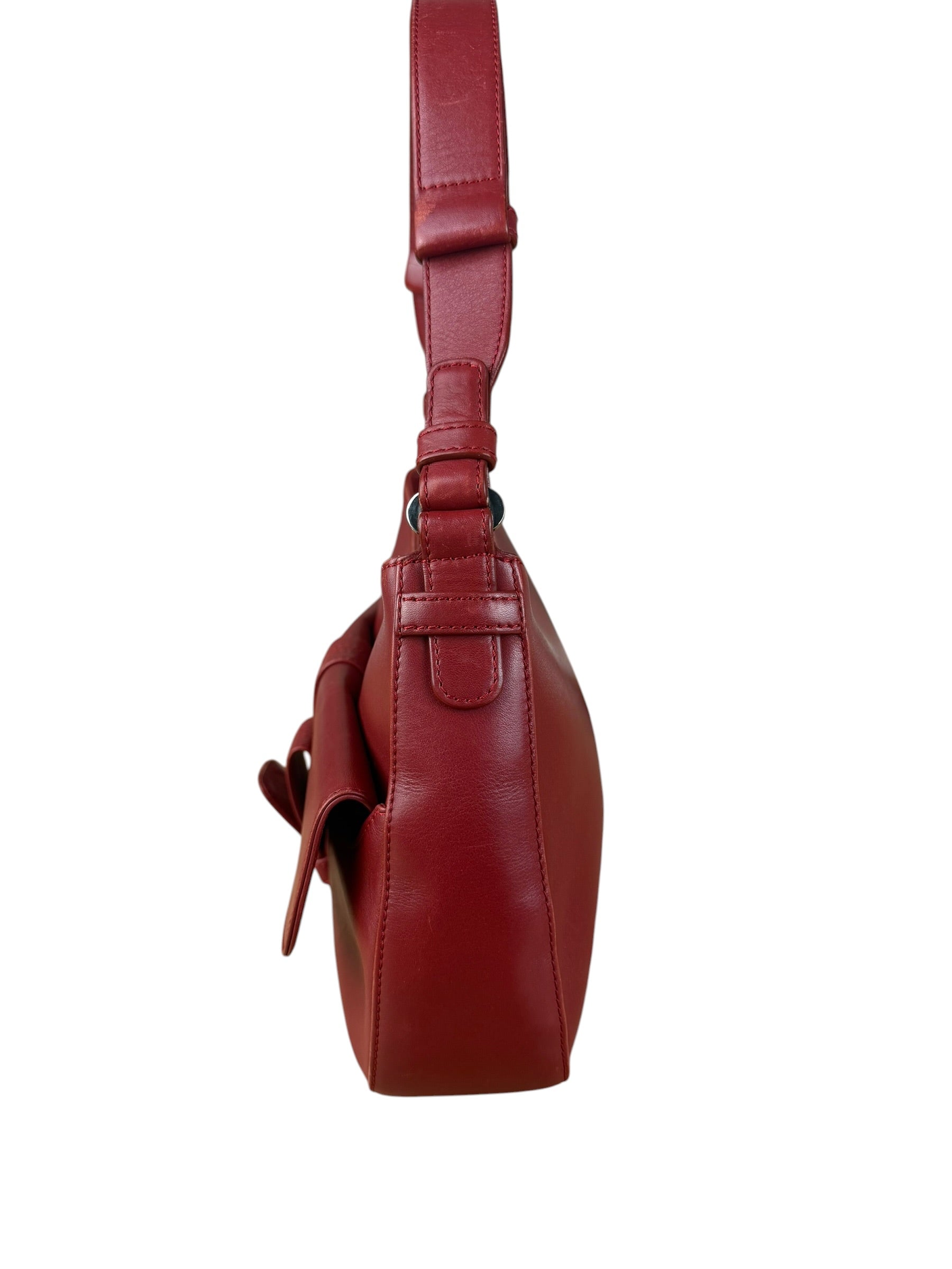 Loewe Vintage Red Leather Shoulder Bag