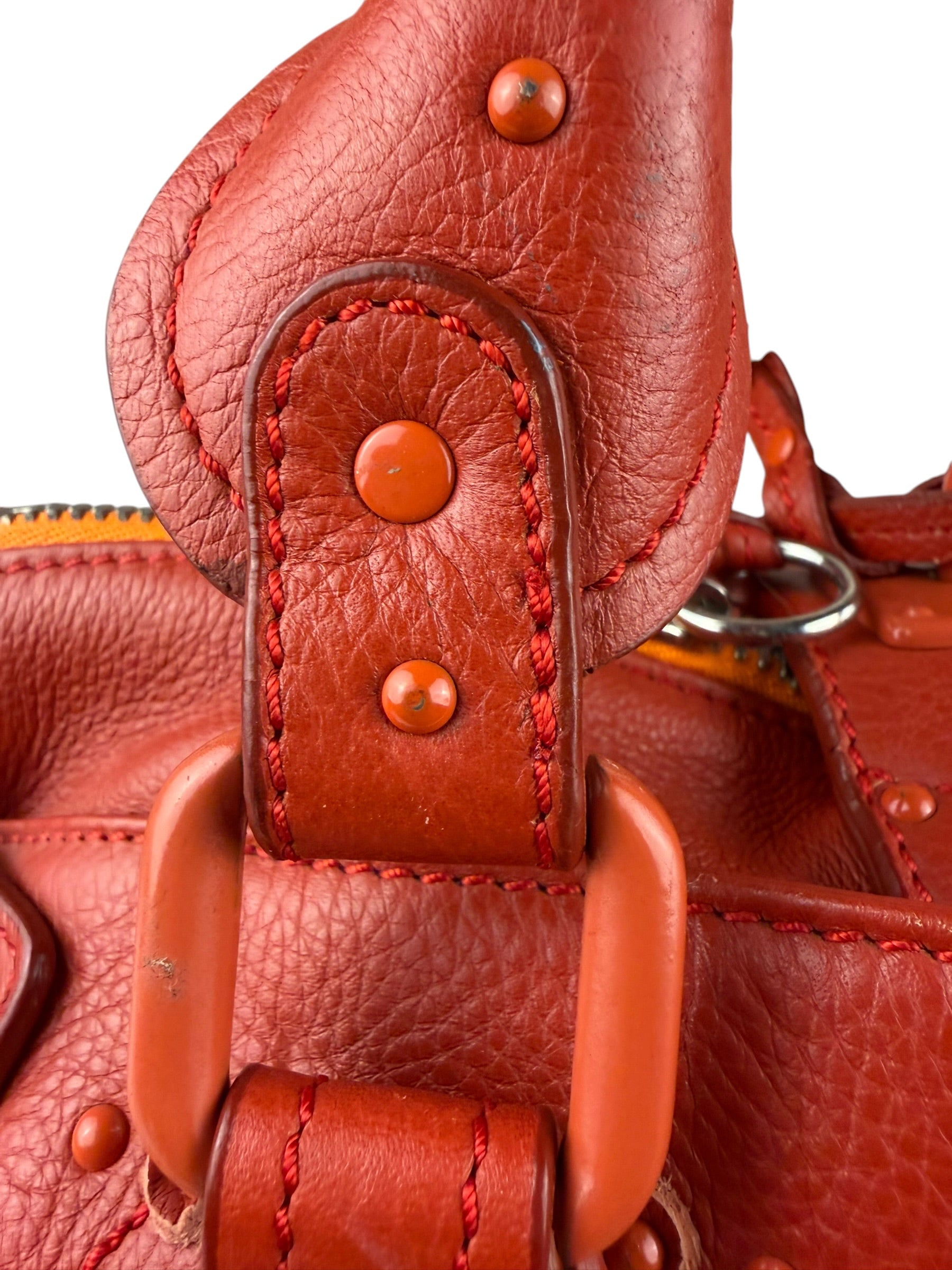 Chloé Vintage Red Leather Paddington Bag (Broken Lock