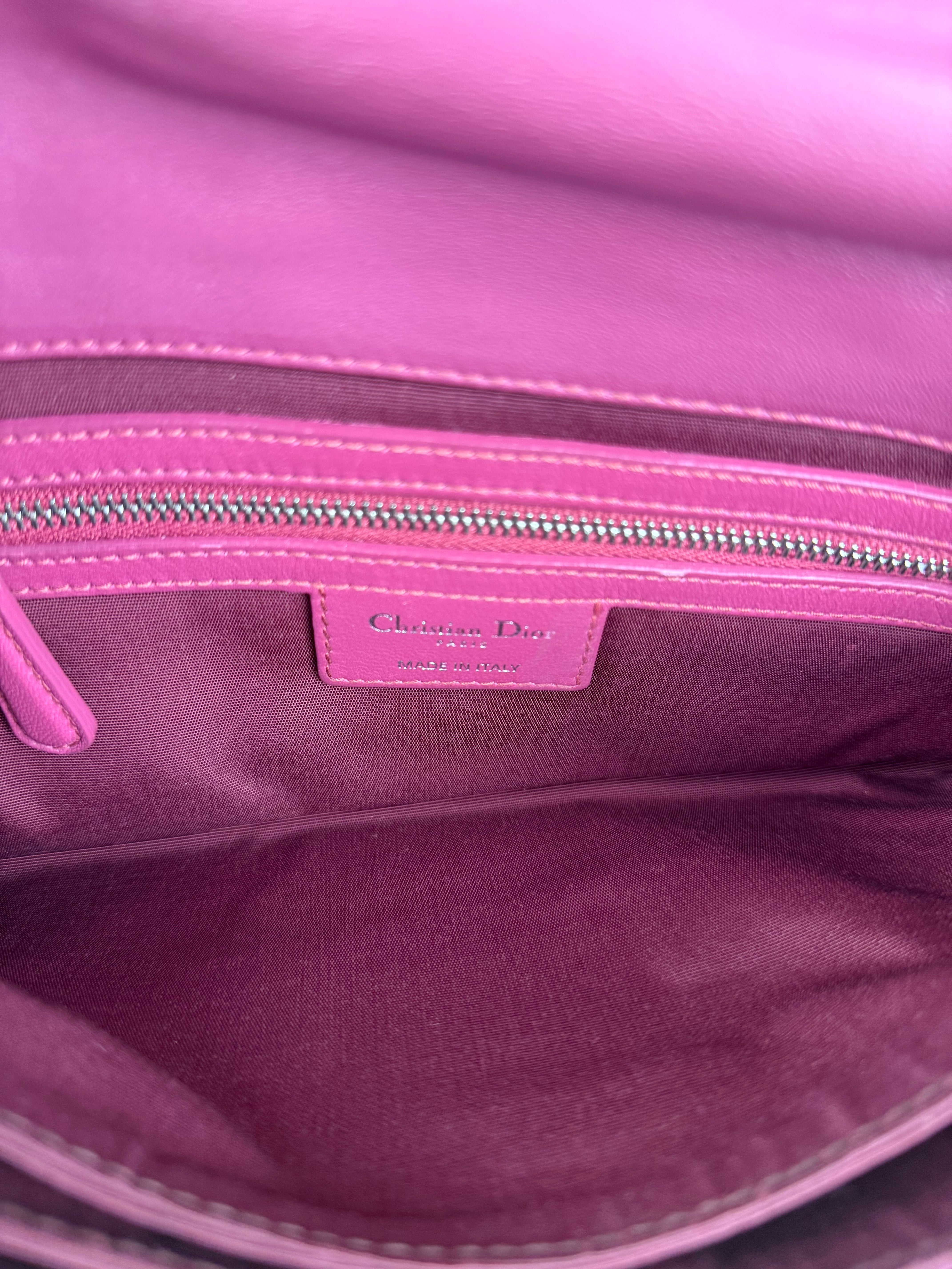 Christian Dior Purple Ruffle Leather New Lock Flap Bag