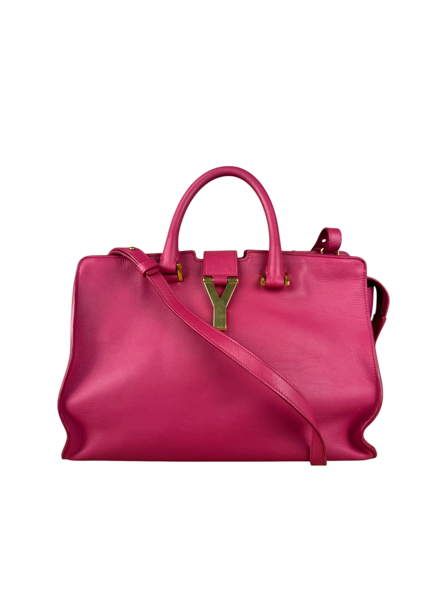 Saint Laurent Classic Y Cabas Fuchsia 2Way Handbag