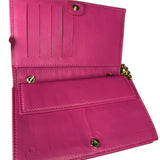Fendi Roma Pink Leather Embossed Wallet on Chain