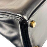 Hermes Black Box Leather Kelly 32 Handbag 1979