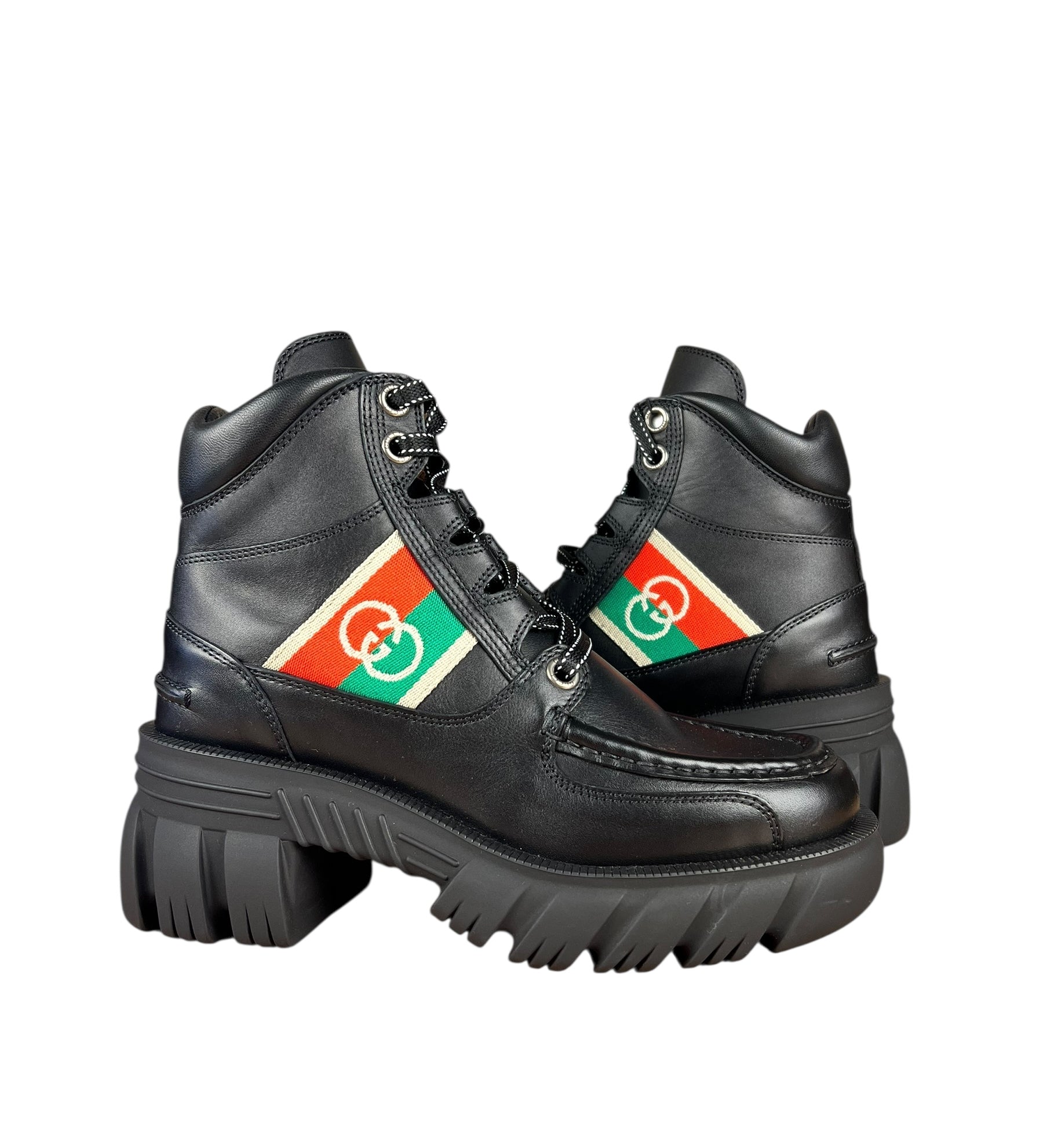 Gucci Romans Leather Interlocking G Ankle Boots