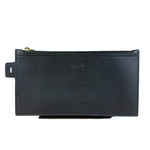 Saint Laurent Black Leather Zip Pouch