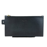 Saint Laurent Black Leather Zip Pouch