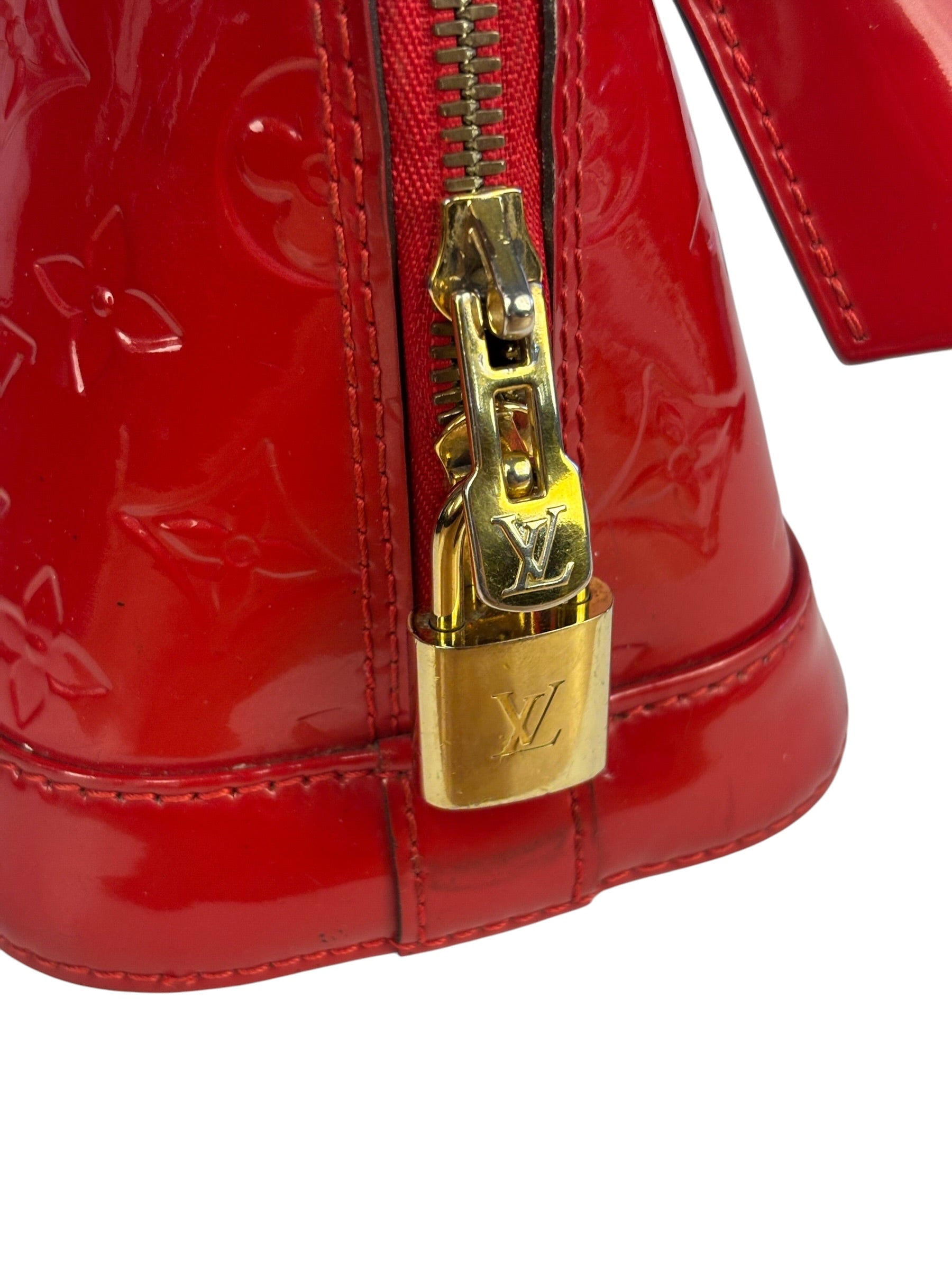 Louis Vuitton Red Vernis Alma BB Handbag