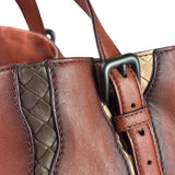 Bottega Veneta Brown Leather Intrecciato Trim Cesta Tote