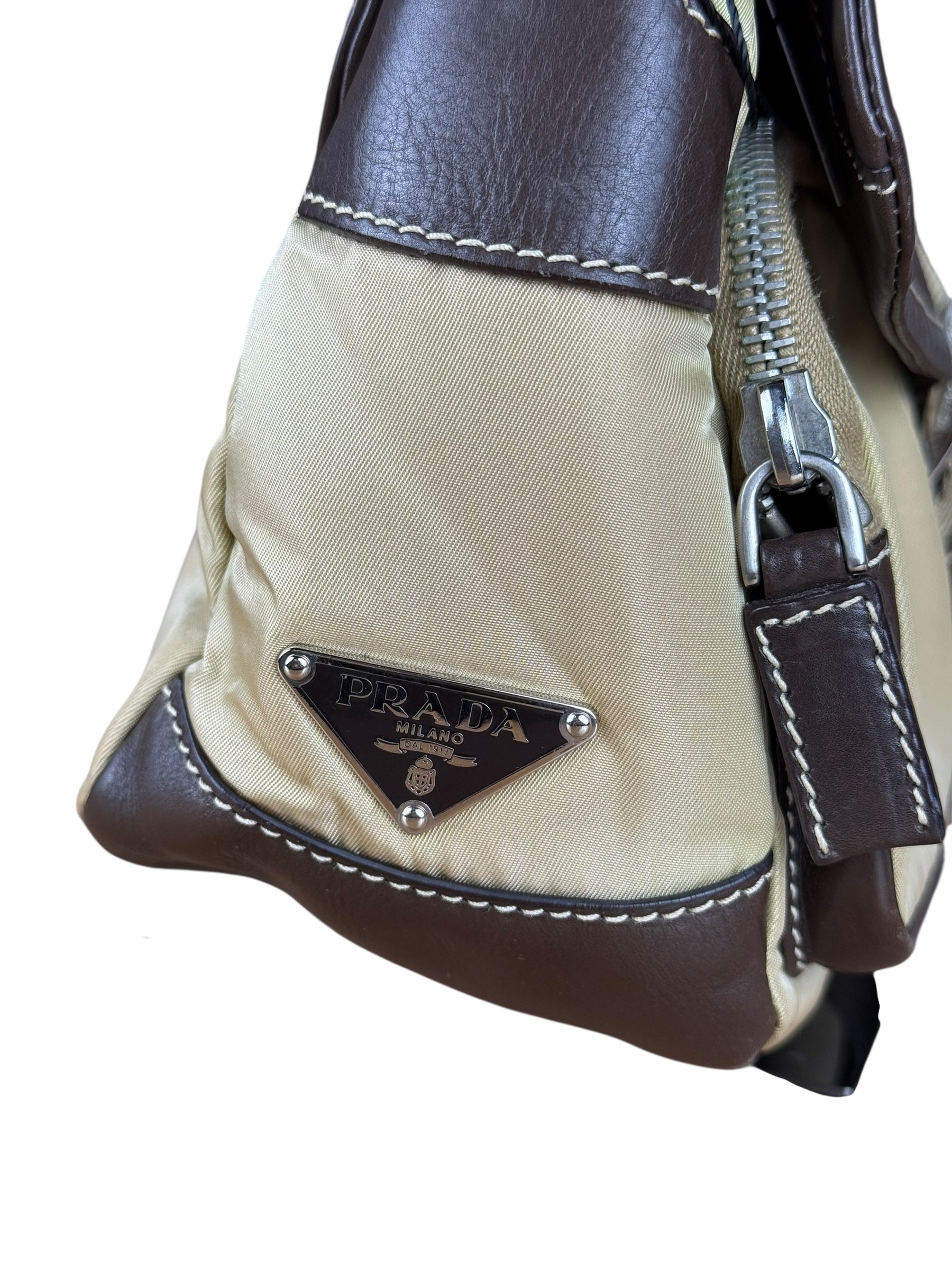 Prada Tessuto Buckle Shoulder Bag