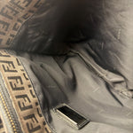 Fendi Brown Leather Trim FF Zucca Tote Bag