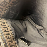 Fendi Brown Leather Trim FF Zucca Tote Bag